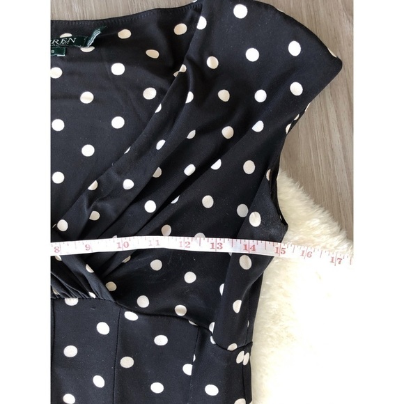 Lauren Ralph Lauren Black & White Polkadot Dress Size 2P - Picture 10 of 14
